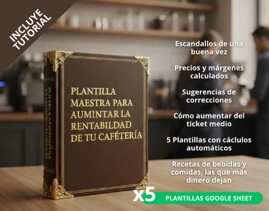 Kit Rescate de Cafeterías - Plantillas x5 + Recetas Ticket Medio